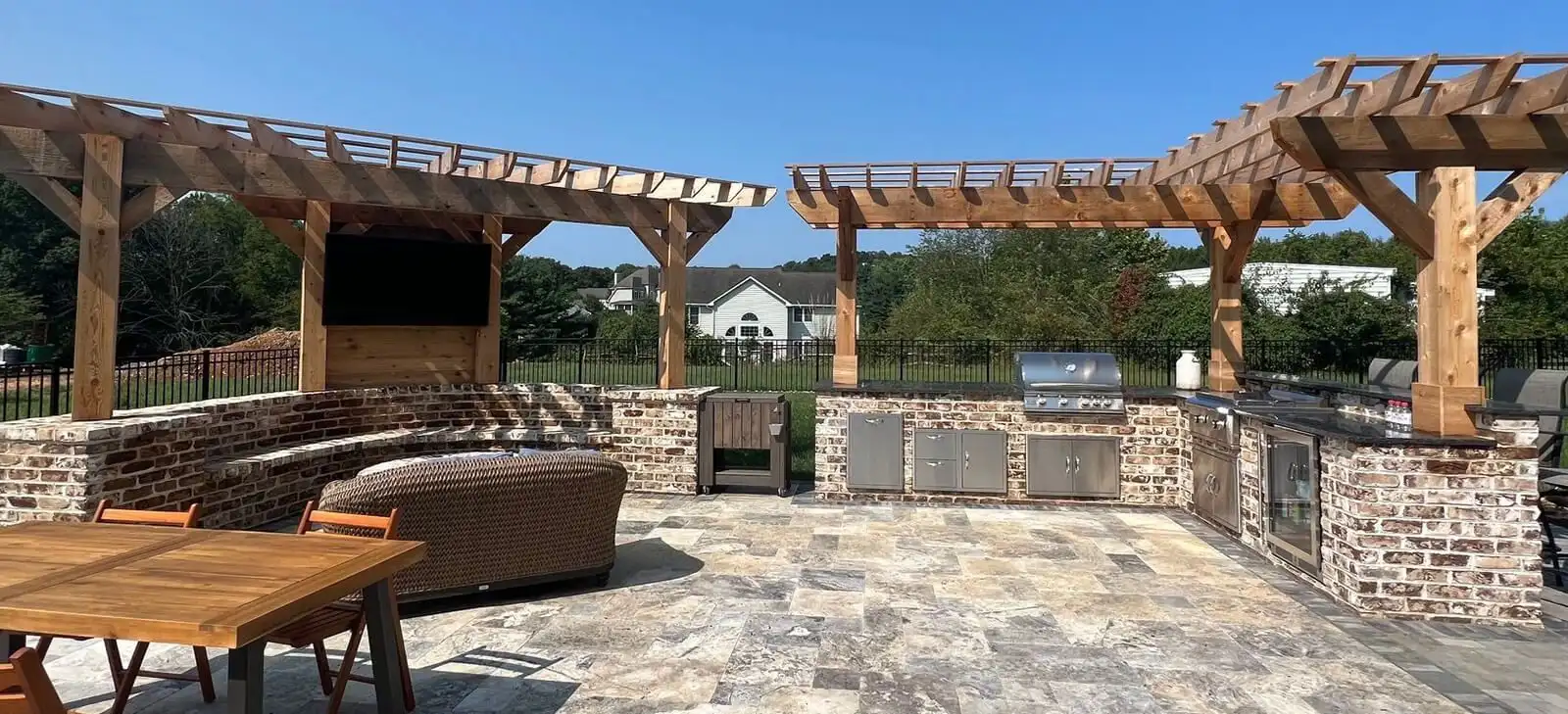 Outdoor kitchen cedar pergolas banner